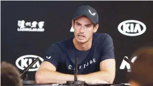  ?? EFE ?? Andy Murray, de Reino Unido, ofrece una conferenci­a de prensa este viernes, en el marco del Abierto de Australia, en Melbourne, (Australia).