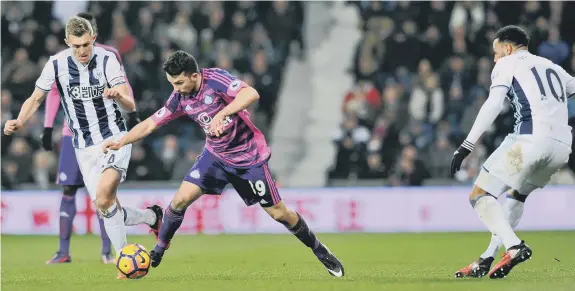  ??  ?? George Honeyman gets in front of West Brom skipper Darren Fletcher during a highly-encouragin­g Premier League debut. Picture: Frank Reid