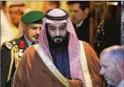  ?? LUKE MACGREGOR / BLOOMBERG ?? Crown Prince Mohammed bin Salman of Saudi Arabia has directed his advisers to escalate military and intelligen­ce operations outside the country.