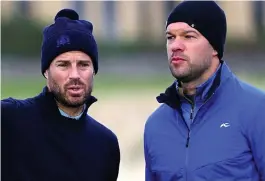  ??  ?? Familiar ground: Redknapp with Michael Ballack at St Andrews