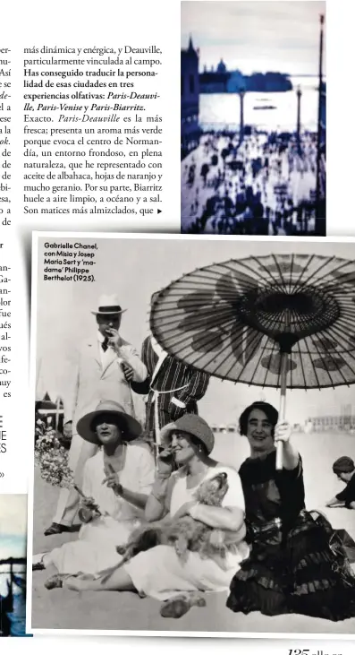  ??  ?? Gabrielle Chanel, con Misia y Josep Maria Sert y ‘madame’ Philippe Berthelot (1925).