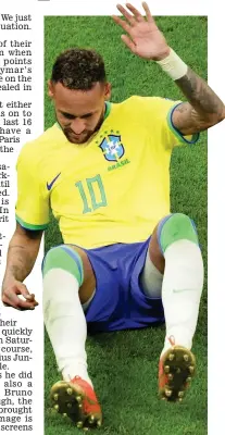  ?? GETTY IMAGES ?? Injured: Neymar winces