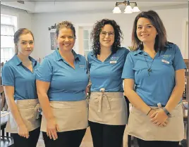  ?? ASHLEY THOMPSON ?? Cider Press Café employees Jasmine Hunt, Joanna Mchugh, Keshia Timmins and Courtney Rafuse.