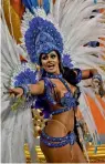  ?? — AFP ?? A reveller performs samba during the first night of carnival in Sao Paulo, Brazil, on Saturday.