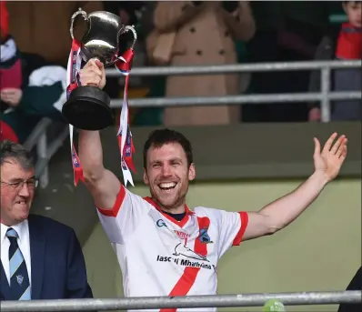  ?? Photo by Domnick Walsh / Eye Focus ?? An Ghaeltacht Captain Colm O Muircheart­aigh pictured after his team won in Austin Stack Park, Tralee