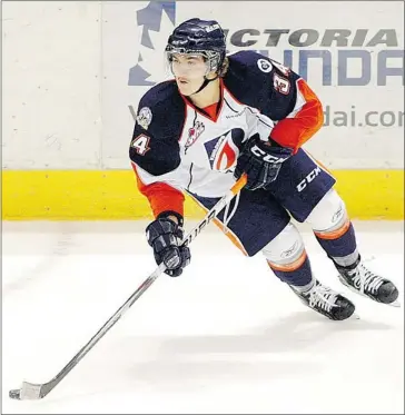  ??  ?? JC Lipon of the Kamloops Blazers has spent much of the WHL season as the league’s top scorer.