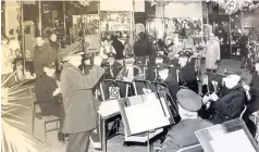  ??  ?? The Merseyside Passenger Transport Executive Band perform Christmas carols at the arcade in December 1982