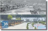  ??  ?? (Xinhua) Combined photo shows the Huawu Village before (upper, file photo) and after (lower, taken on August 17, 2017 by Wan Xiang) the renovation work at Yeping township in Ruijin City, east China’s Jiangxi Province.