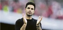  ?? FOTO: AP/LAPRESSE ?? Mikel Arteta, técnico del Arsenal subcampeón de la Premier League