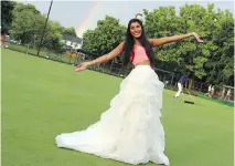  ??  ?? Cyandra Carvalho on the greens after the rain lifted at the Lawn Summer Nights event. The unique lawn-bowling fundraiser for Cystic Fibrosis Canada takes place over four summer evenings in July.