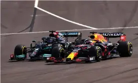  ??  ?? Lewis Hamilton (left) and Max Verstappen again gave each other just enough room to race during their tussle at the Portuguese Grand Prix. Photograph: Dan Istitene/Formula 1/ Getty Images