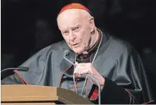  ?? ROBERT FRANKLIN ASSOCIATED PRESS FILE PHOTO ?? Theodore McCarrick, former archbishop of Washington, resigned from the College of Cardinals in July. The Vatican knew since at least 2000 about allegation­s McCarrick had bedded seminarian­s.