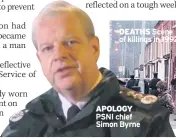  ??  ?? DEATHS Scene of killings in 1992
APOLOGY PSNI chief Simon Byrne