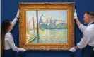  ?? Amer Ghazzal/Rex/Shuttersto­ck ?? Claude Monet’s Le Grand Canal et Santa Maria della Salute sold for $56.6m. Photograph: