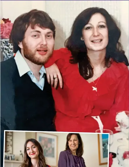  ??  ?? PLANNING A LIFE TOGETHER:
Eve’s parents, Jeff and Michele, at their engagement party in 1981. Left: Eve with her mother at home