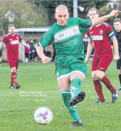  ?? Burscough goal machine Chad Whyte Marc Taylor ??