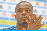  ??  ?? MARSEILLE: In this file photo taken on August 23, 2017 then Marseille’s defender Patrice Evra holds a press conference at the Velodrome Stadium. — AFP