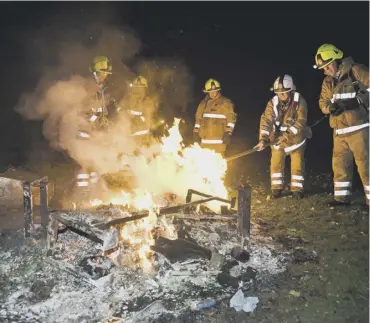  ?? ?? Firefighte­rs attended over 1,350 deliberate fires during the four weeks up to November 5, 2020