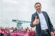  ?? ?? Anas Sarwar in Clydebank yesterday