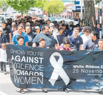  ?? Photo / File ?? White Ribbon march in Whanganui, November 2019.