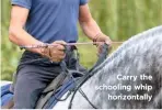  ??  ?? Carry the schooling whip horizontal­ly