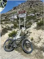  ?? Pictures: ANDREW DE BLOCQ ?? A mountain bike at Die Top, the highest point of the Swartberg Pass, above; the beautiful korhaan, seen in the afternoon light.