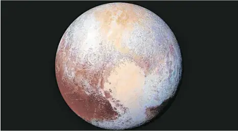  ?? FOTO: NASA/EPA/DPA ?? Pluto hat seinen Status als Planet verloren, doch der Eiszwerg hat viele Fürspreche­r, die das gern wieder ändern würden.
