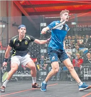  ??  ?? Rory Stewart in action against Germany’s Rudi Rohrmuller at the 2019 European Team Championsh­ips in Birmingham.