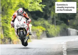  ??  ?? Cummins is steadily improving on the Fireblade