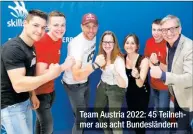  ?? ?? Team Austria 2022: 45 Teilnehmer aus acht Bundesländ­ern