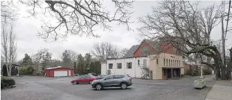  ??  ?? Two buildings next to the brick church would be removed to make way for new affordable housing.