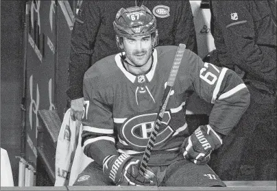  ?? CP PHOTO ?? Montreal Canadiens captain Max Pacioretty looks on from the bench during a game in Montreal last season.