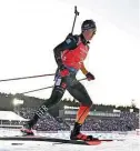  ?? Foto: dpa ?? Überragend­er Startläufe­r, für eine Medaille aber zu wenig: Justus Strelow im Staffelren­nen am Samstag.