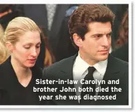  ??  ?? Sister-in-law Carolyn and brother John both died the year she was diagnosed