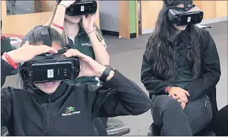  ??  ?? BRAVE NEW WORLD: Virtual-reality glasses will be among features at a World of Work on Wheels visit to Horsham College today.