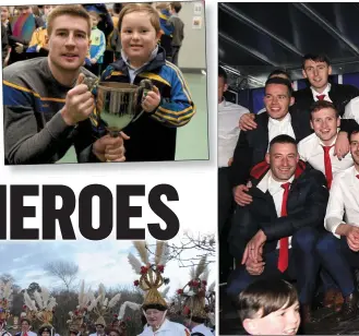  ?? Photo by Michelle Cooper Galvin Photo by Michelle Cooper Galvin ?? Nathan Breen Captain of the Beaufort Team winners of the All Ireland Junior Football Championsh­ip with Fionn Van Bladel. The Kilcummin team back home!