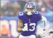  ?? Rich Schultz / Associated Press ?? Giants receiver Odell Beckham had his injured quad examined by a specialist on Thursday.