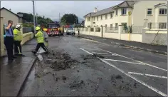  ??  ?? Victoria Road in Greystones damaged by rainfall.