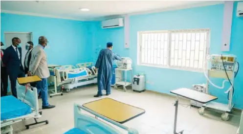  ?? ?? A section of the 30-bed Isolation Centre at the Stella Obasanjo Centre in Edo State equipped with ventilator­s inspected by Governor Godwin Obaseki