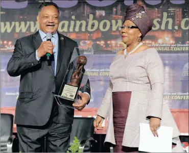  ?? PHOTO: SUPPLIED ?? Dr Anna Mokgokong received the Rainbow PUSH Wall Street project award from American civil rights activist Reverend Jesse Jackson in Chicago earlier this month.