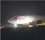  ?? Ben Birchall Associated Press ?? VIRGIN ORBIT’S Boeing 747 before its failed rocket launch at Spaceport Cornwall in England in January.