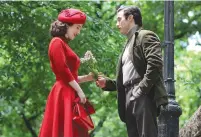  ?? (Jose Perez/Bauer-Griffin/GC Images/JTA) ?? RACHEL BROSNAHAN and Milo Ventimigli­a are seen at the film set of ‘The Marvelous Mrs Maisel.’