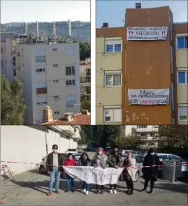  ?? (Photos DR) ?? Des locataires des HLM Château-folie ont empêché l’installati­on d’antennes téléphoniq­ues sur le toit de leur bâtiment.