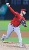  ?? JED JACOBSOHN/ASSOCIATED PRESS ?? Los Angeles Angels pitcher Chase Silseth pitches during last Friday’s game against Oakland. The Farmington native is about to get his second start.