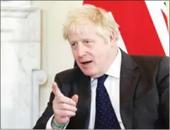  ?? AFP ?? British Prime Minister Boris Johnson was due to meet crown princes Mohammed bin Zayed and Mohammed bin Salman in Abu Dhabi and Riyadh on Wednesday.
