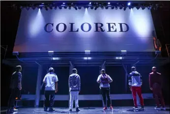  ?? Michael Davis/O+M/DKC via AP ?? This image released by O+M/DKC shows a scene from the production of Keenan Scott II’s play “Thoughts of a Colored Man,” a work about the outer and inner lives of Black men.