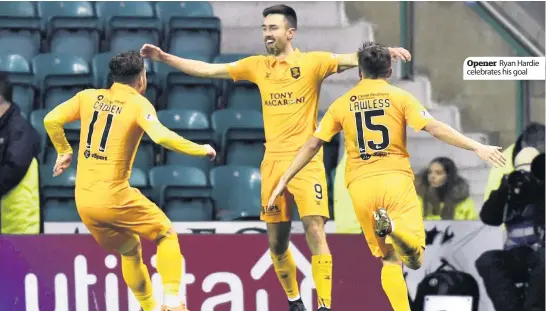  ??  ?? Opener Ryan Hardie celebrates his goal