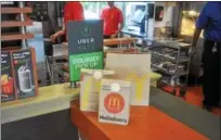  ?? MICHAEL SNEFF — DIGITAL FIRST MEDIA ?? UberEATS courier pickup counter at the McDonald’s on South Trooper Road in Audubon. McDonald’s has joined forces with UberEATS — offering delivery of the fast food option. The fee for delivery — $5.