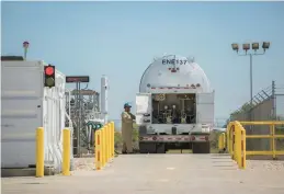  ?? MARIE D. DE JESUS/HOUSTON CHRONICLE ?? An explosion at an LNG terminal near Houston has markets rattled. Above, a worker prepares to fill up a tank April 2 in George West, Texas.