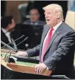  ?? BEBETO MATTHEWS THE ASSOCIATED PRESS ?? President Donald Trump Tuesday at U.N. headquarte­rs.